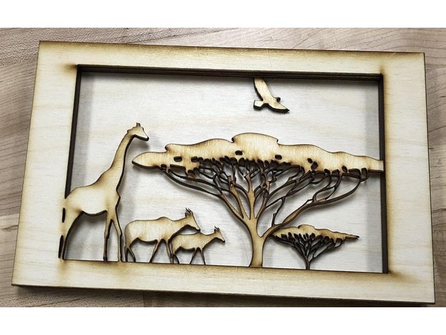 African Tunnel Book Laser Cut Free DXF File