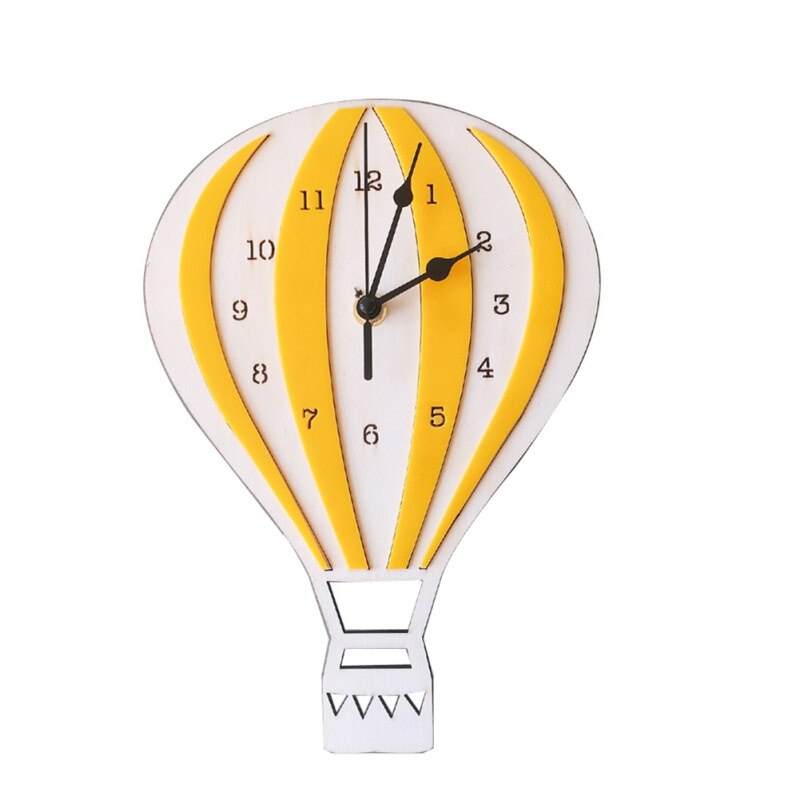 Air Balloon Wall Clock Kids Room Wall Decor For Laser Cutting Free Vector File