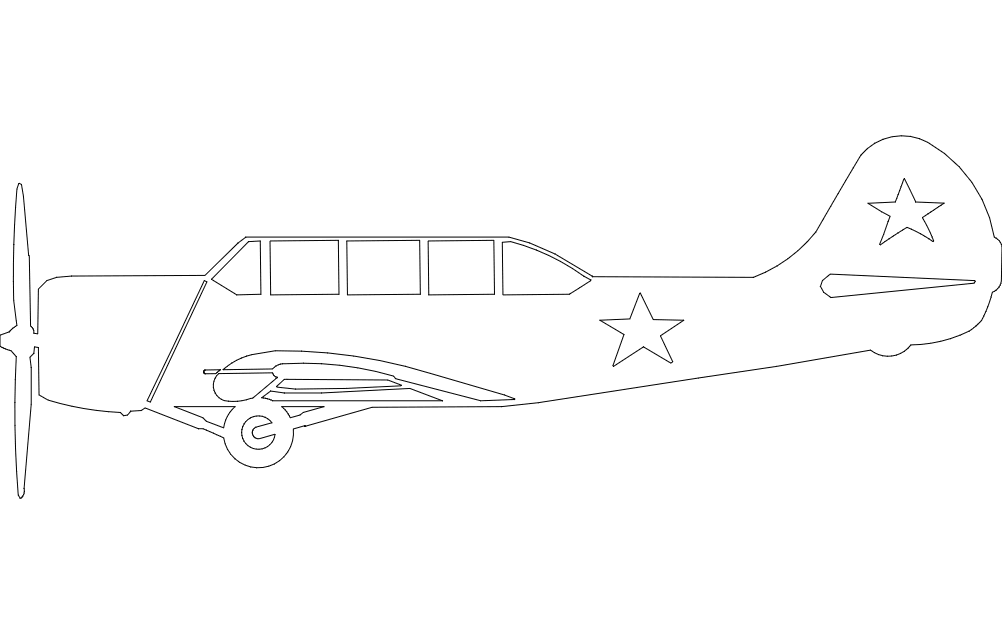 Aircraft yak-52 Drawing Free DXF File