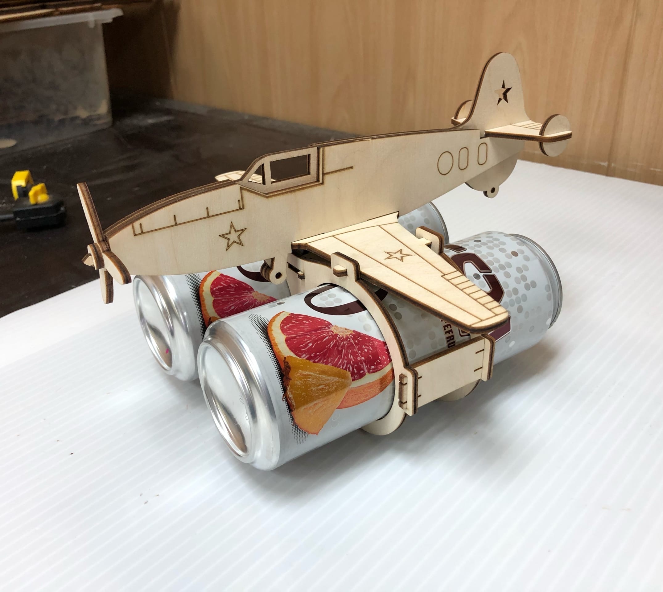 Airplane Beer Can Holder For Laser Cutting Free Vector File