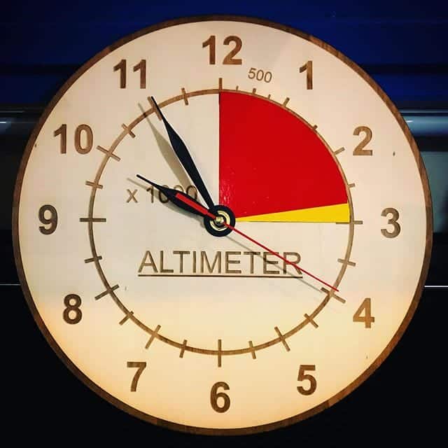 Altimeter Wooden Wall Clock Laser Cut Free Vector File