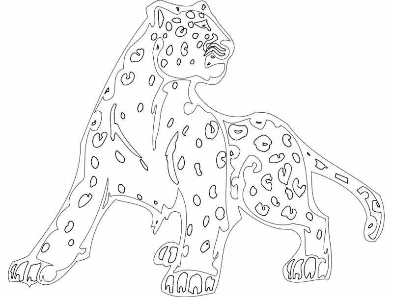 Animal Mascot Cheetah Free DXF File