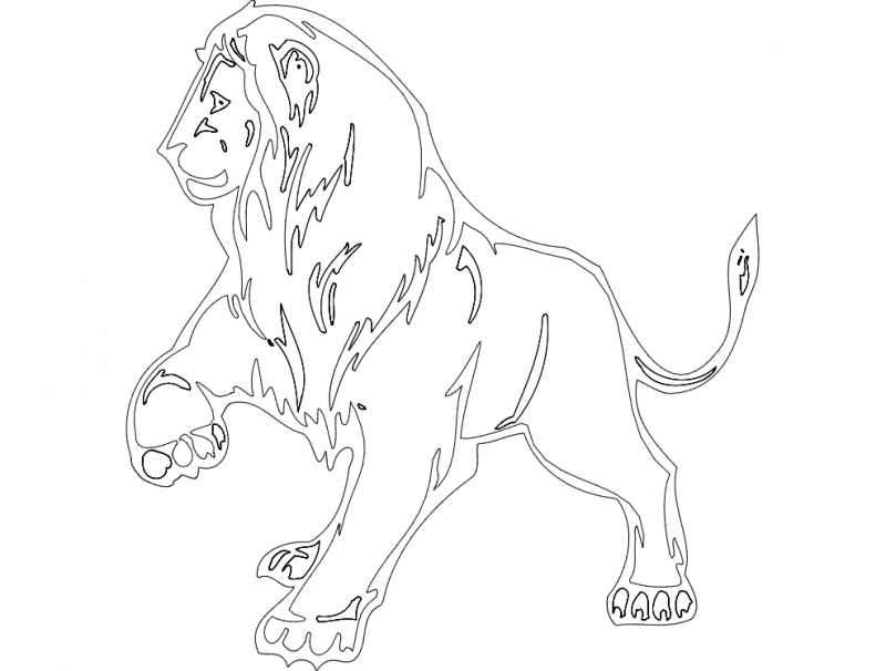 Animal Mascot Lion Free DXF File