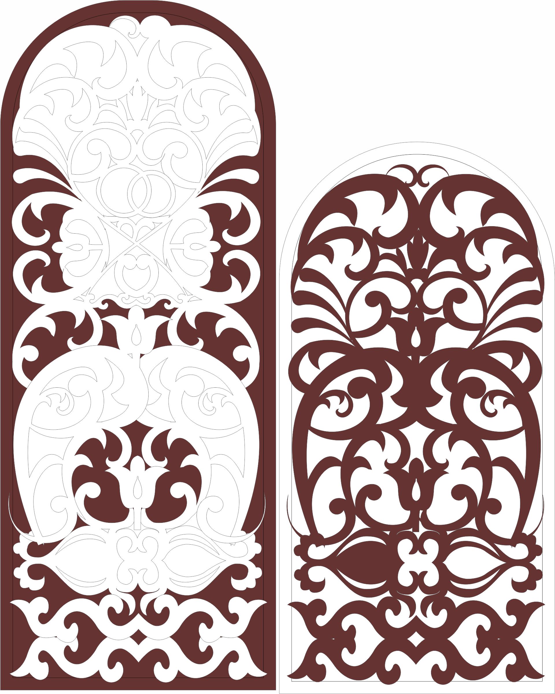 Arch Panels Jali Room Dividers Free DXF File