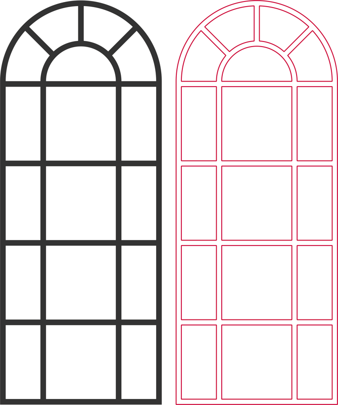 Arched Window Vector Free DXF File