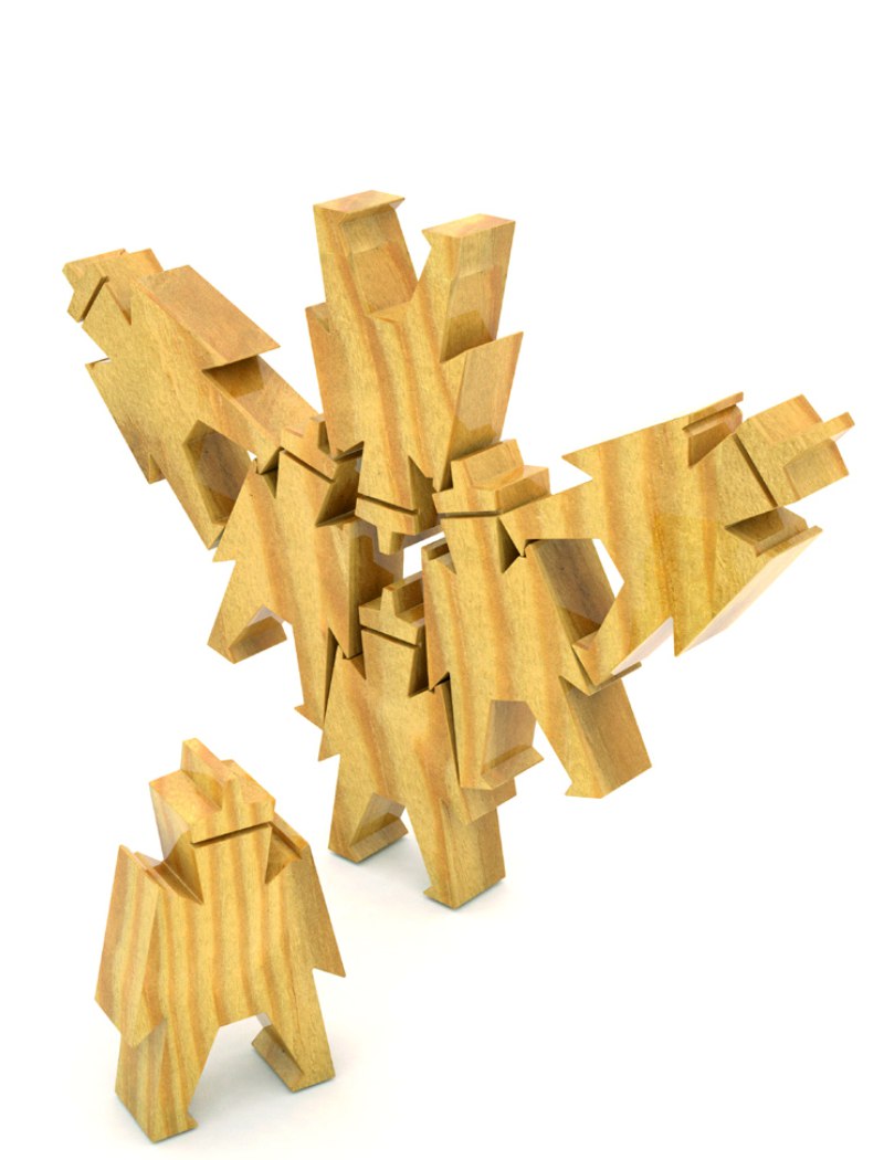Astronaut Acrobats 3d Puzzle For Laser Cut Free Vector File