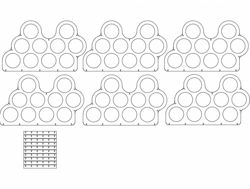 asymmetrical-wine-rack Free DXF File