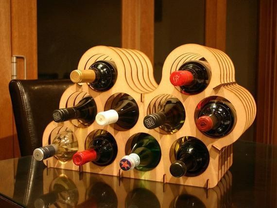 Asymmetrical Wine Rack Laser Cut Free DXF File