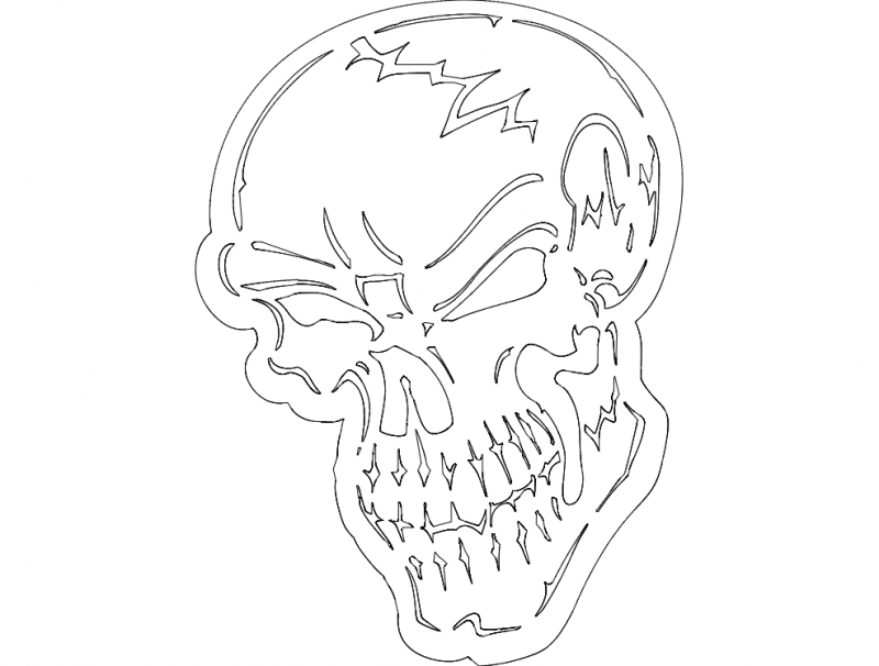 Badass Skull Fraser Free DXF File