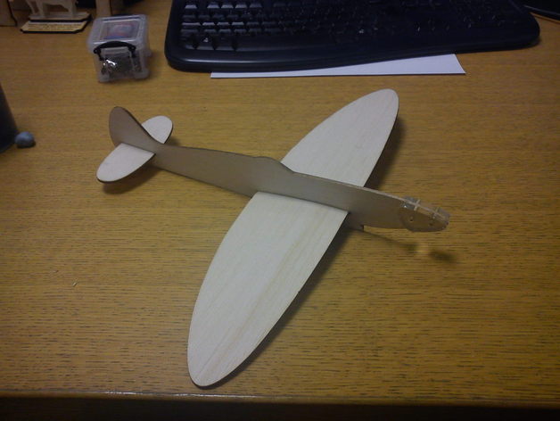 Balsa Spitfire Glider 2 6mm Free DXF File