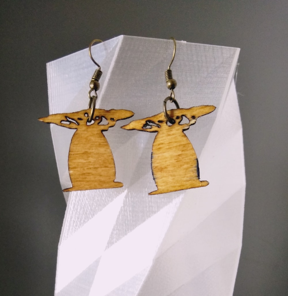 Baobab Earrings Laser Cut Free DXF File