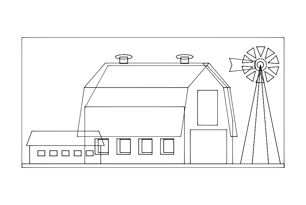 Barn House Design Free DXF File