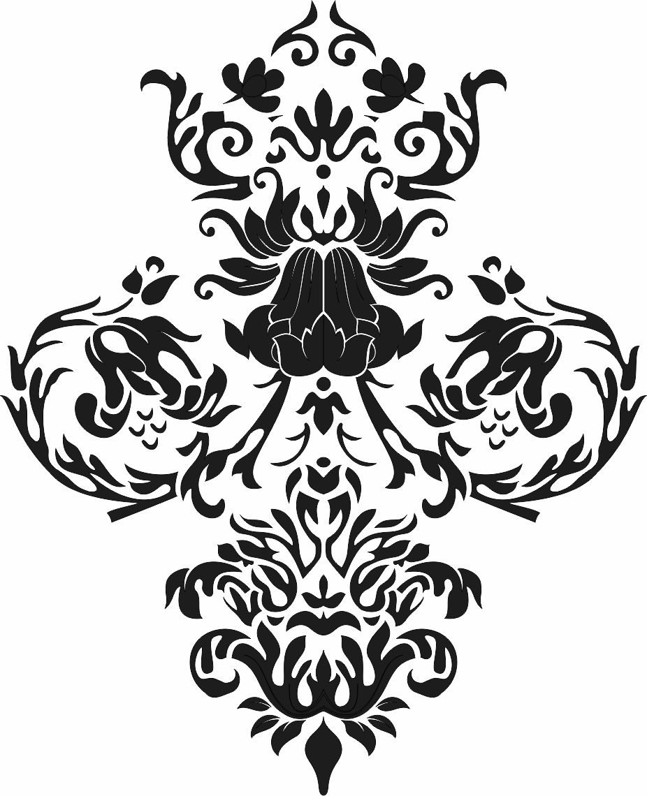 Baroque Floral Pattern For Laser Cut Free Vector File