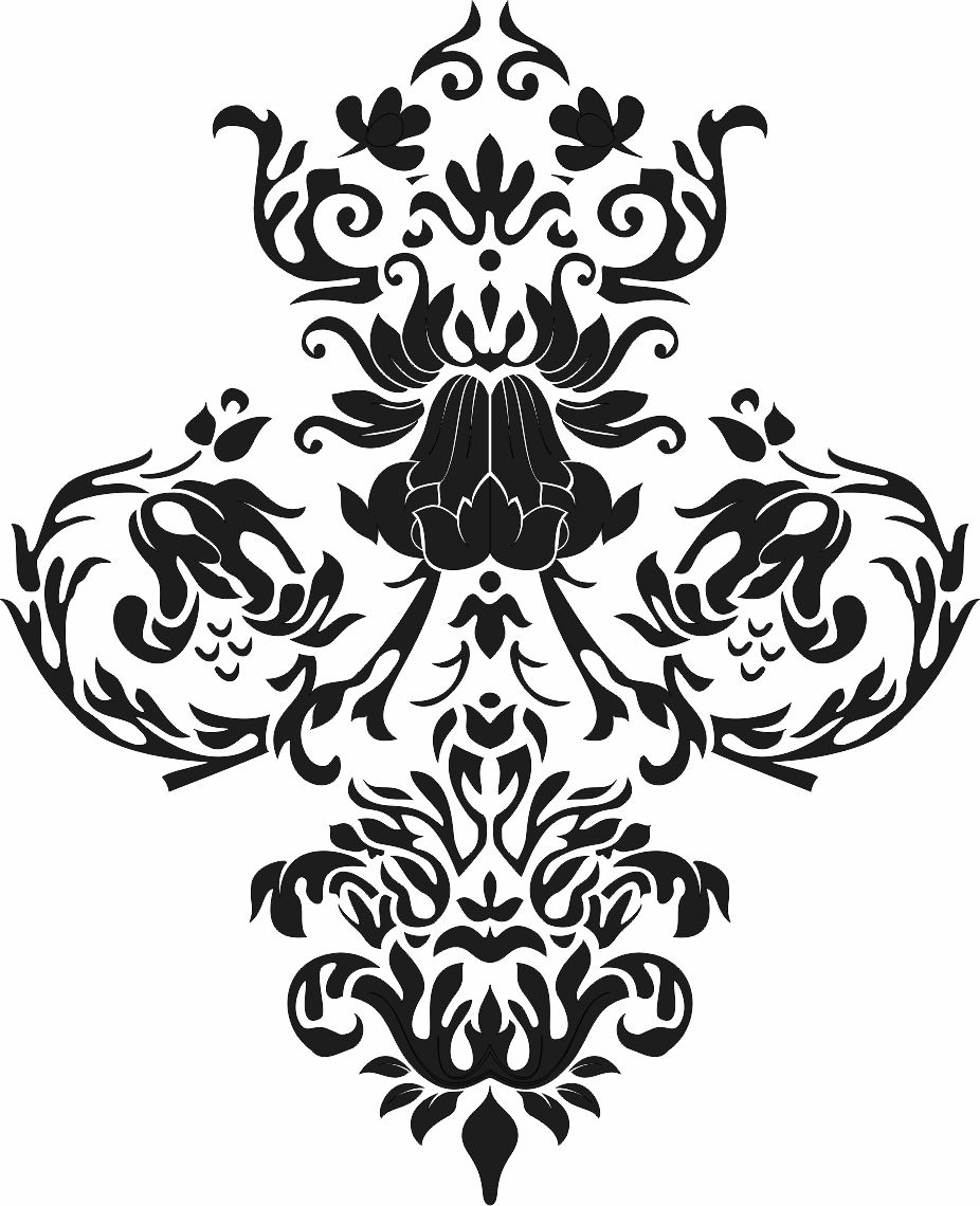 Baroque Floral Pattern For Laser Cutting Free DXF File