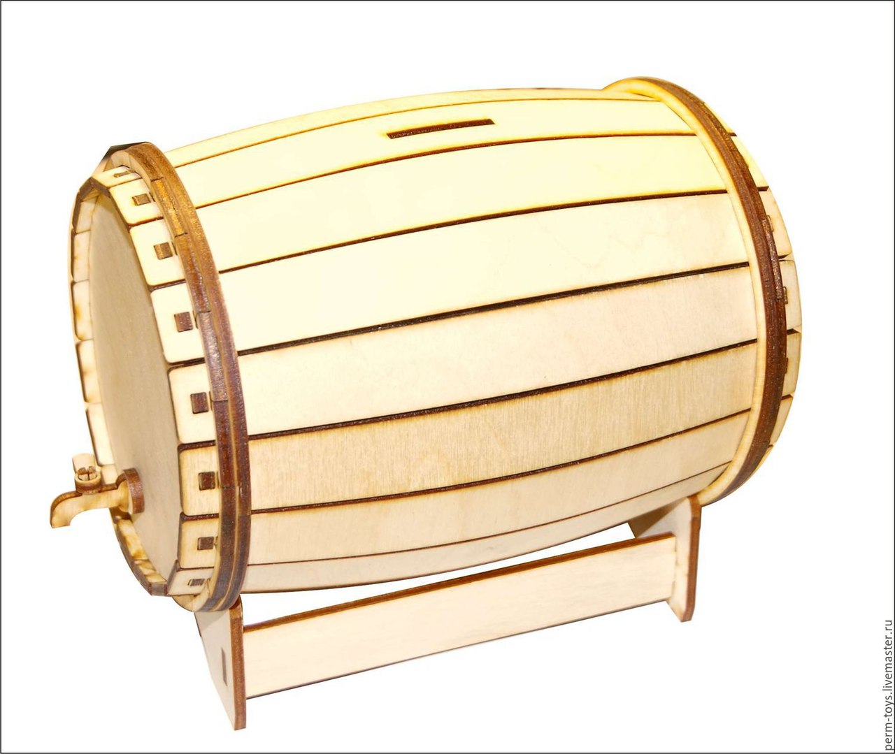 Barrel Shaped Bank For Laser Cut Free DXF File