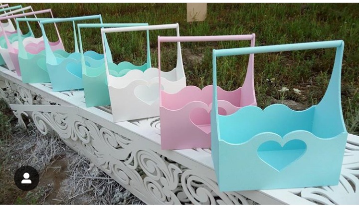 Basket With Handle Heart For Laser Cut Free Vector File