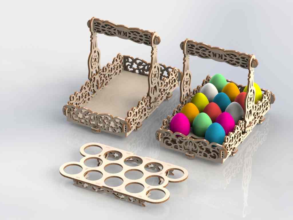 Baskets Laser Cut Model Free Vector File