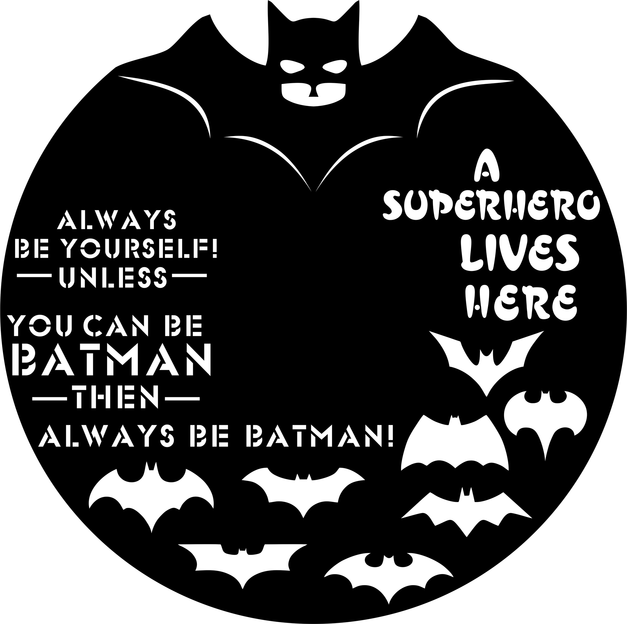 Batman Vinyl Clock Template 3d Puzzle Free Vector File