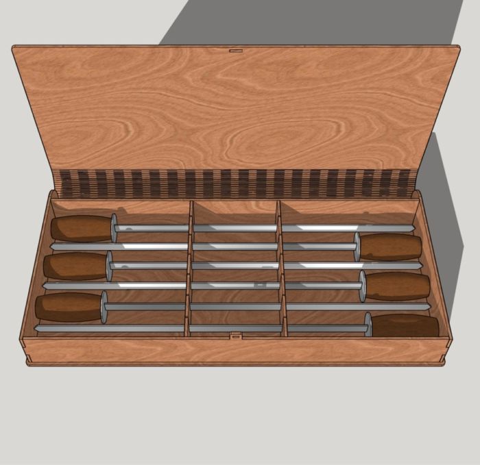 Bbq Skewers Case Wood Storage Box Laser Cut Free DXF File