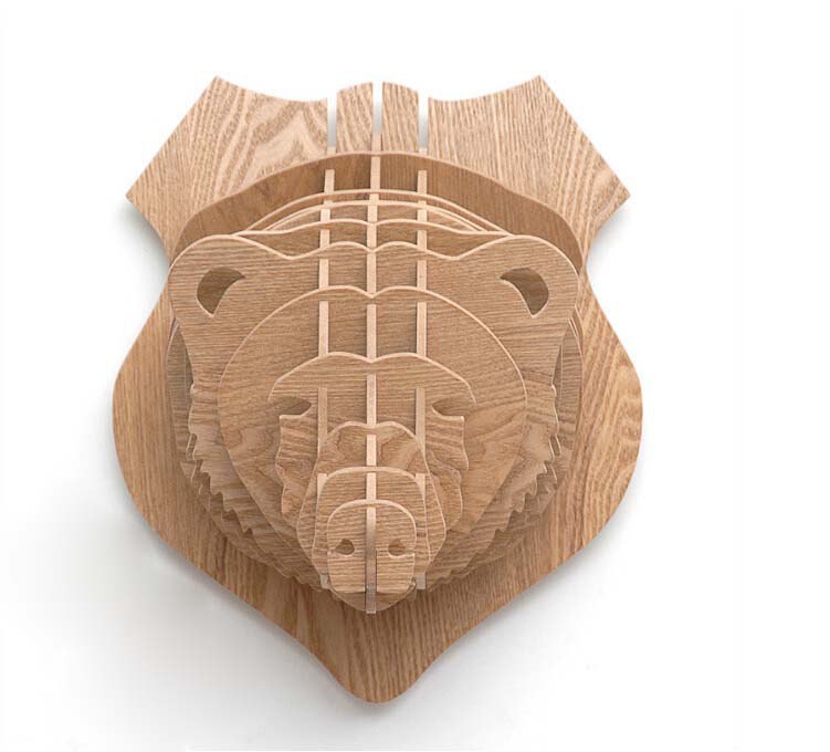 Bear Head 3d Animal Head Wall Trophy Free Vector File