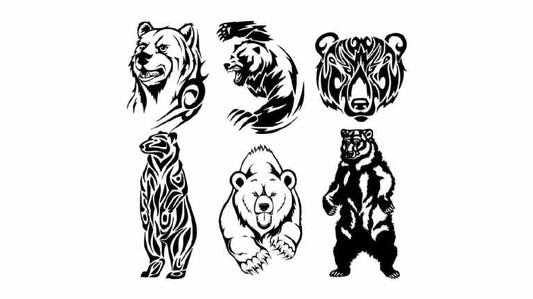 Bear Vector Set For Laser Cutting Free DXF File