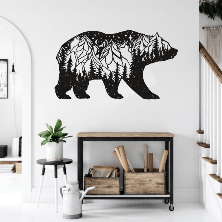 Bear Wall Decorfor Laser Cut Free Vector File