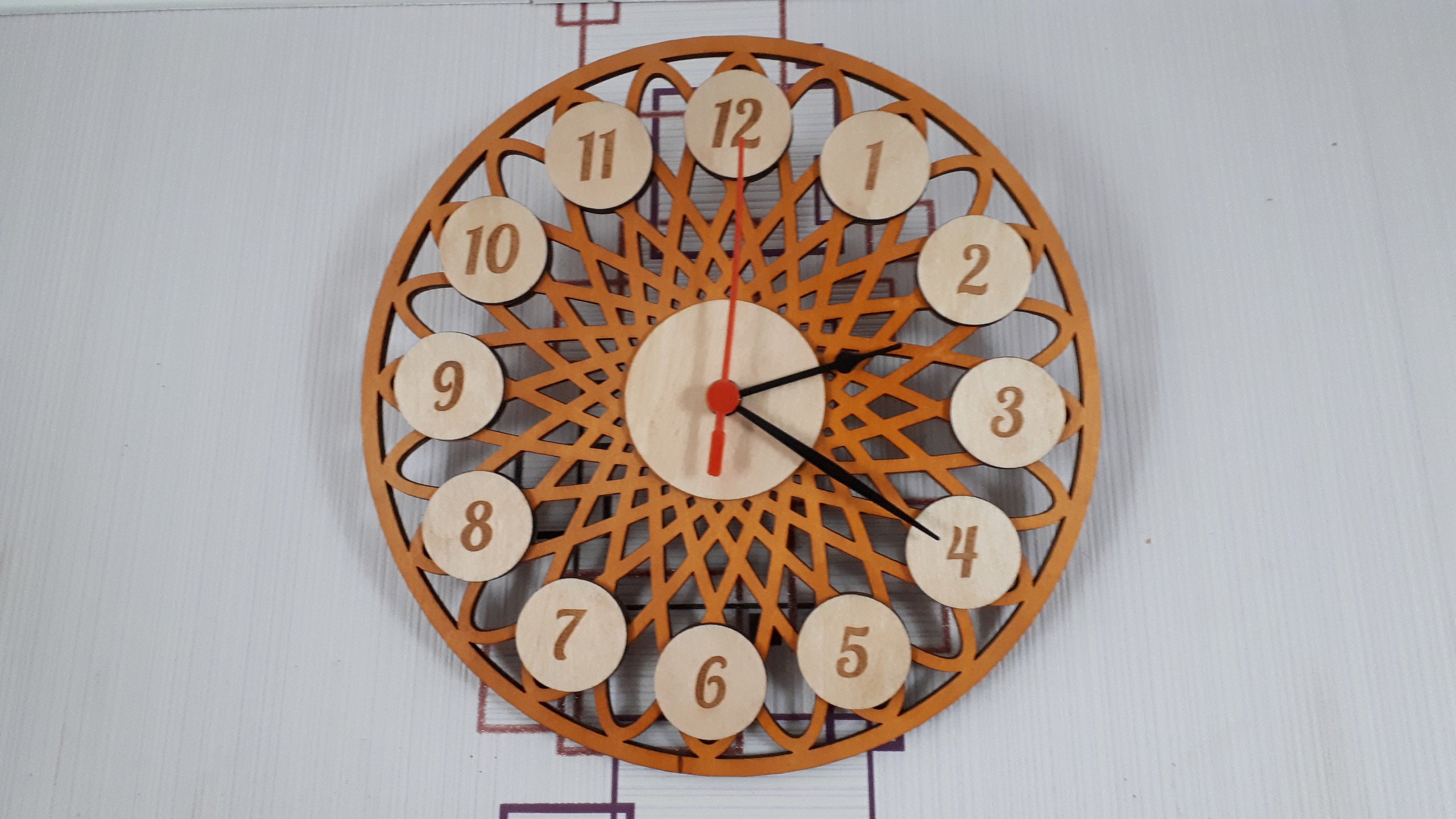 Beautiful Clock Laser Cut Free Vector File