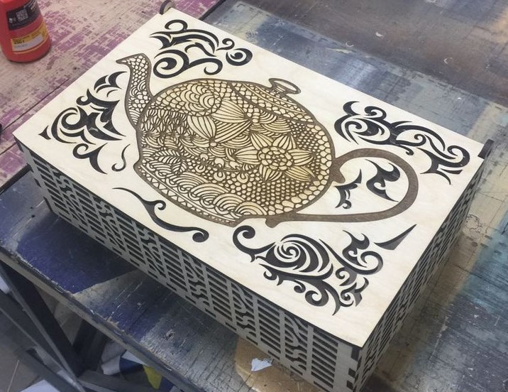Beautiful Wooden Box Laser Cut Model Free Vector File