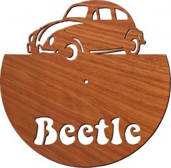 Beetle Car Wall Clock For Laser Cut Plasma Free Vector File