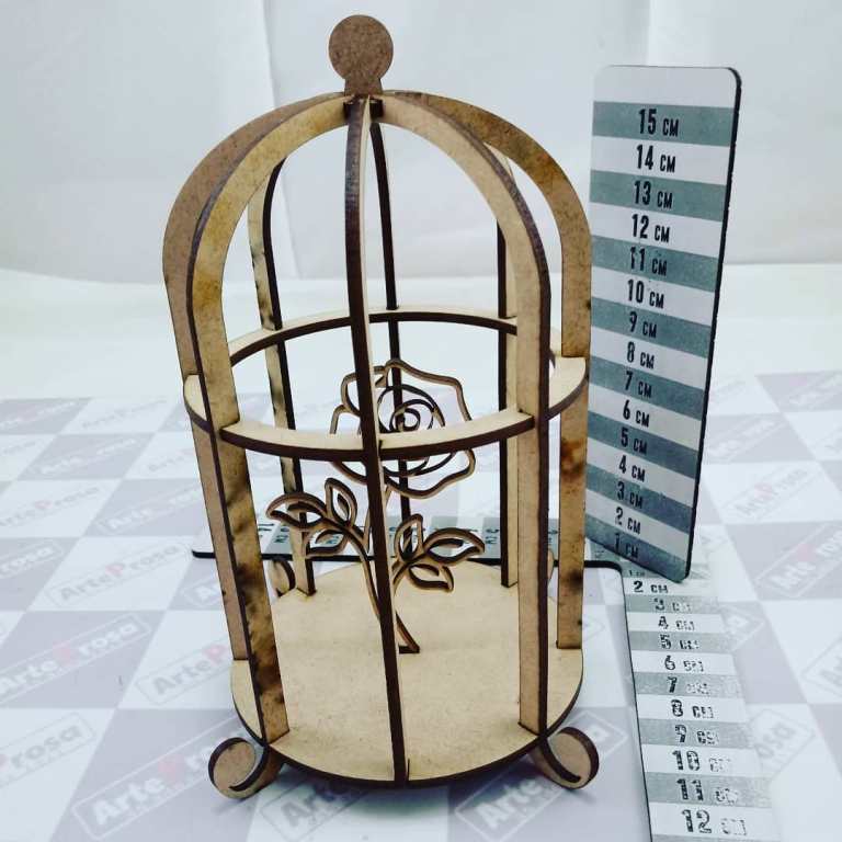 Bird Decoration Cages With Flower Laser Cut Free Vector File