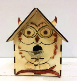 Bird House Shaped Like An Owl For Laser Cut Cnc Free Vector File