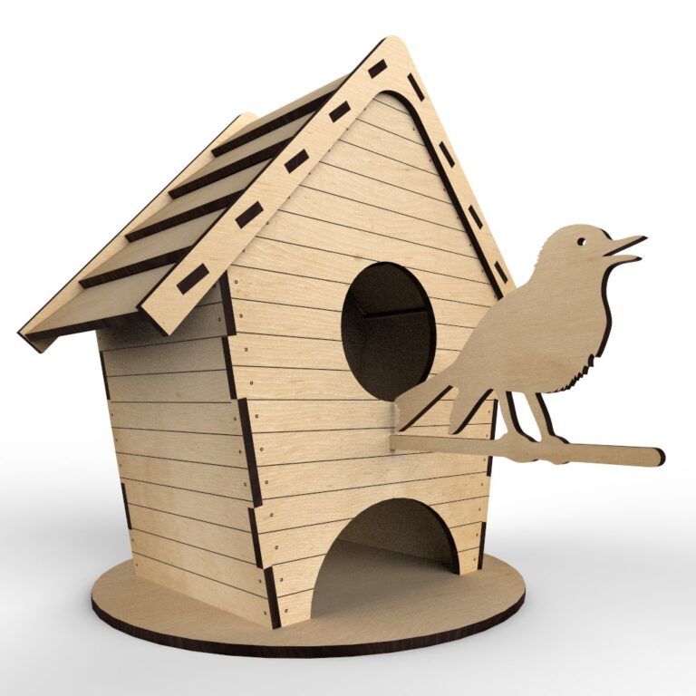 Birdhouse Birdfeeder Layout For Laser Cut Free Vector File