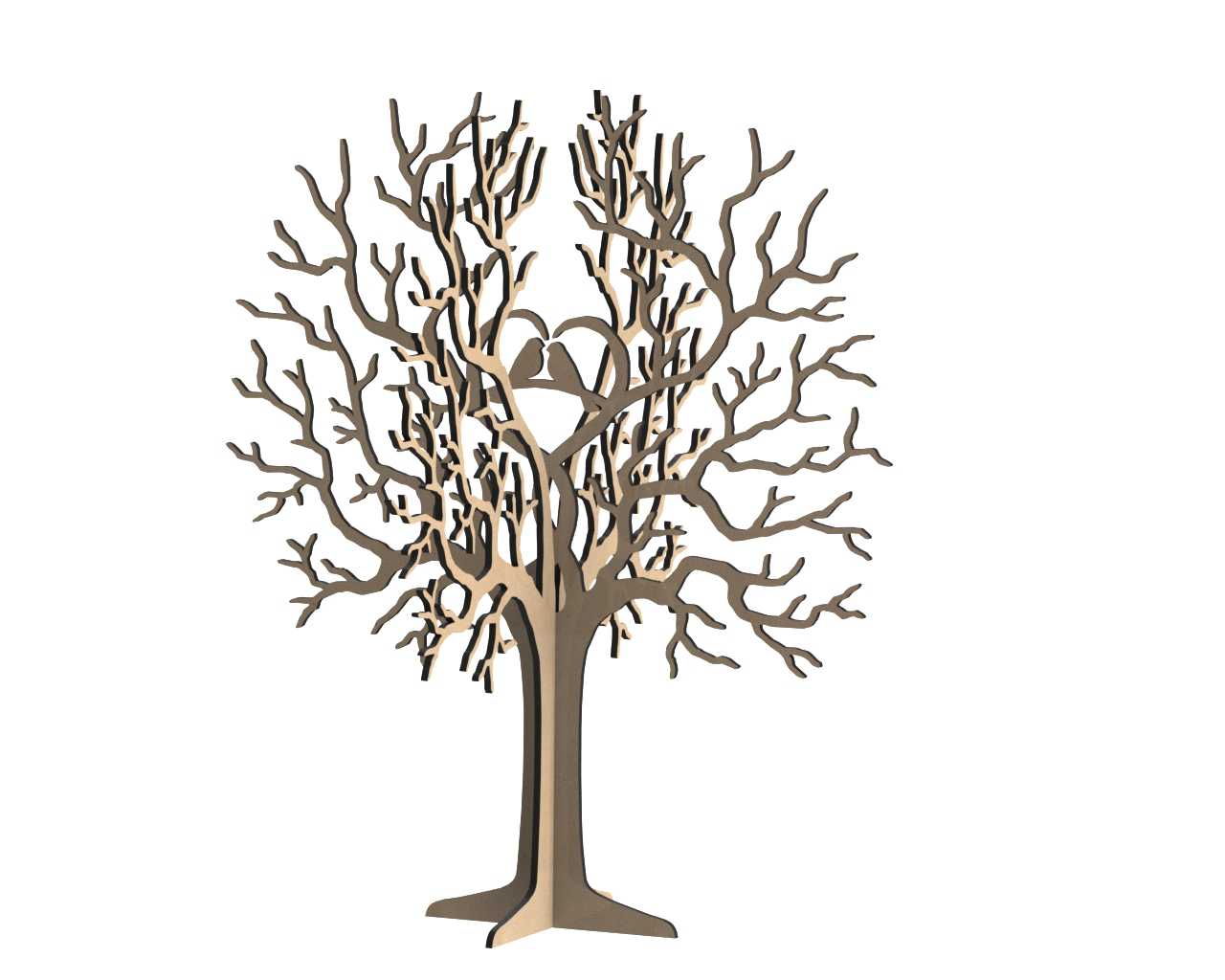 Birds Tree Jewelry Stand 3mm For Laser Cutting Free Vector File