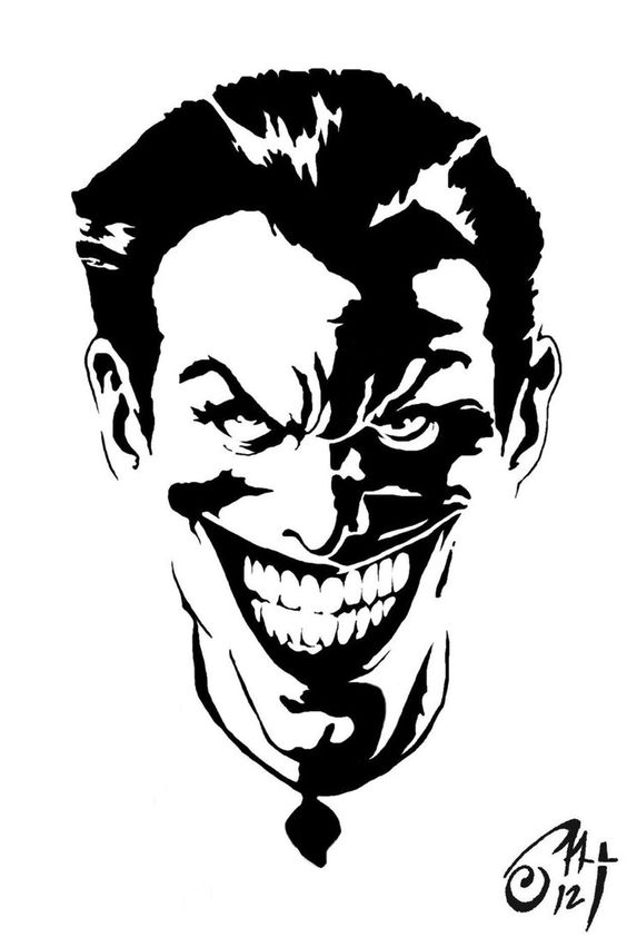 Black And White Joker Stencil Free DXF File