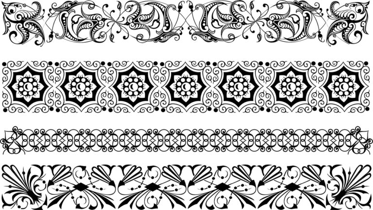 Borders Ornamental Set For Laser Cut Free Vector File