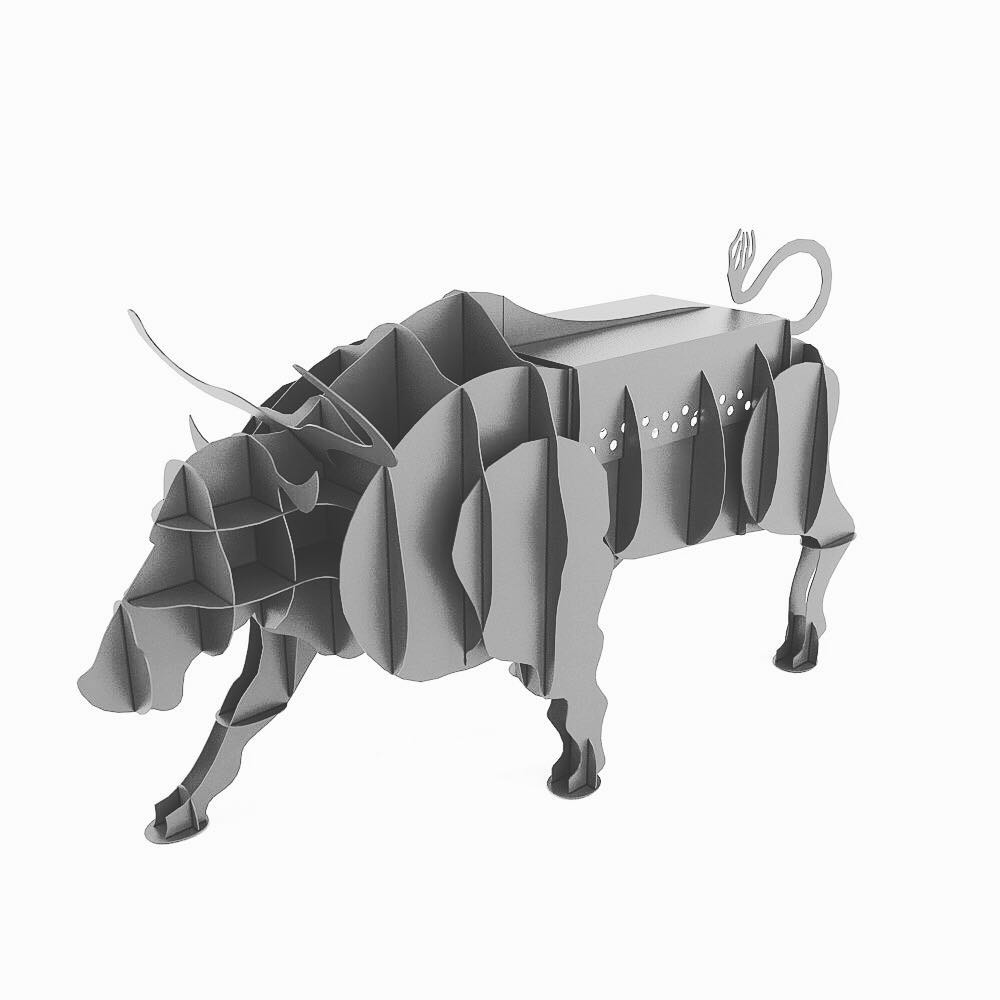 Bull Bbq Grill Plasma Cut Free Vector File