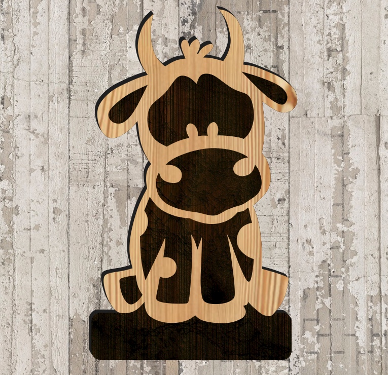 Bull Hanger Drawing For Laser Cut Free Vector File