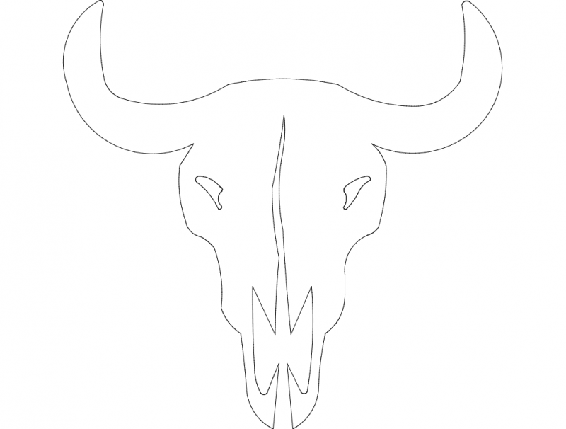 Bull Skull Head Free DXF File