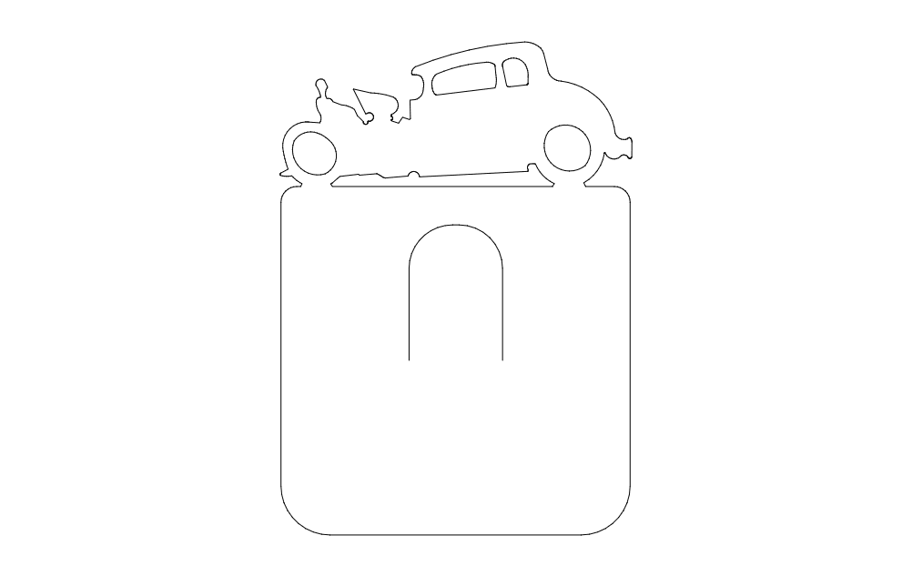 Business Card Holder Car Free DXF File