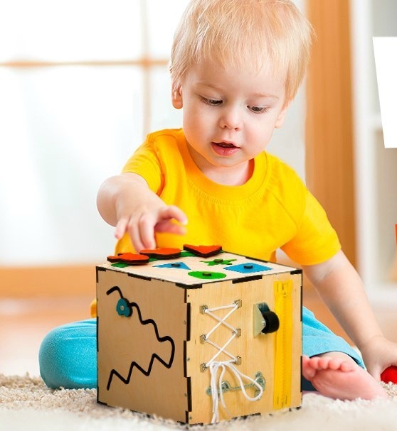 Busy Cube Wood Toys Travel Gift For Laser Cut Free Vector File