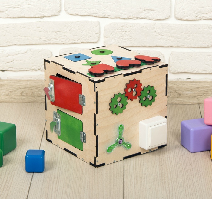 Busy Cube Wood Toys Travel Gift Free Vector File