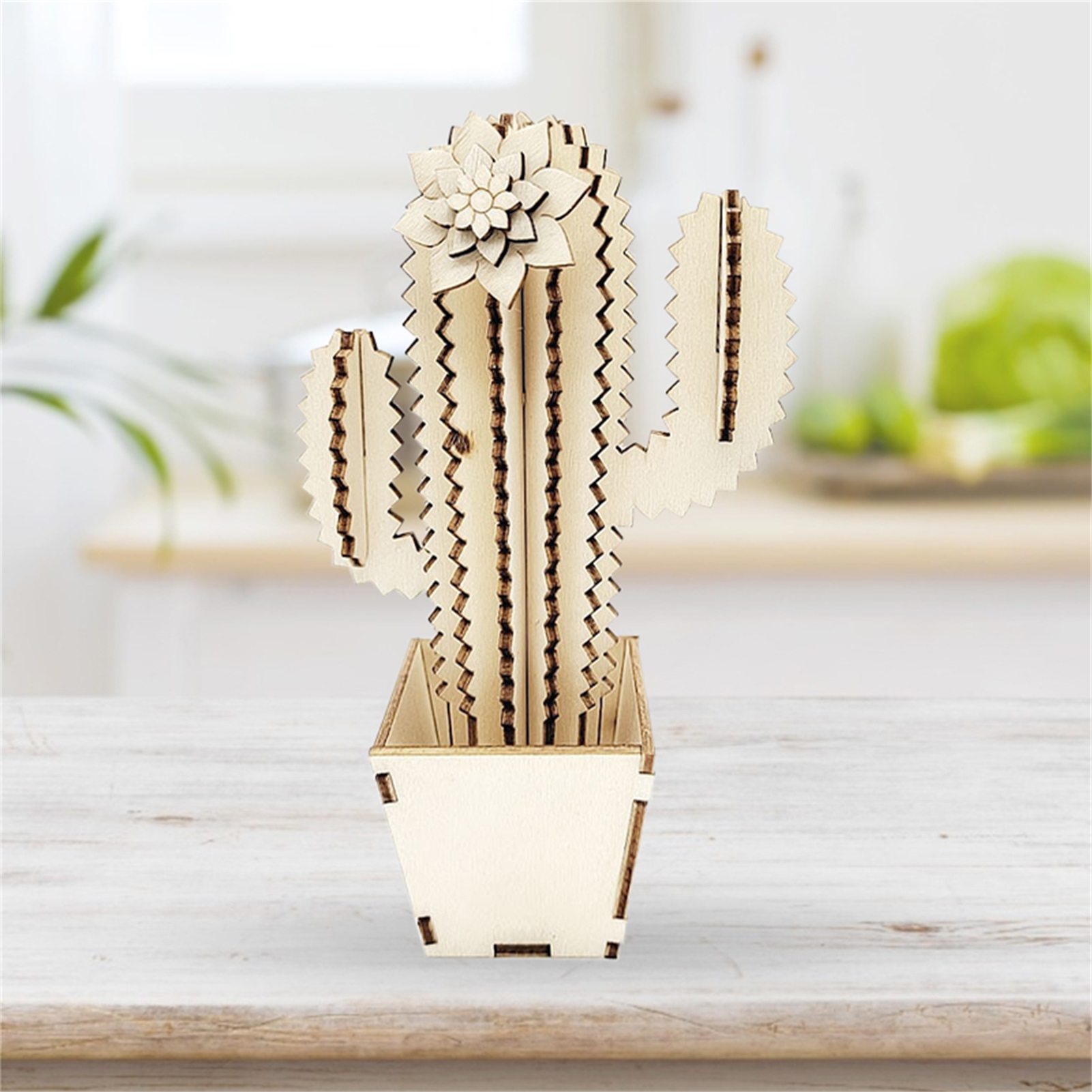 Cactus 3d Wooden Puzzle For Laser Cut Free Vector File