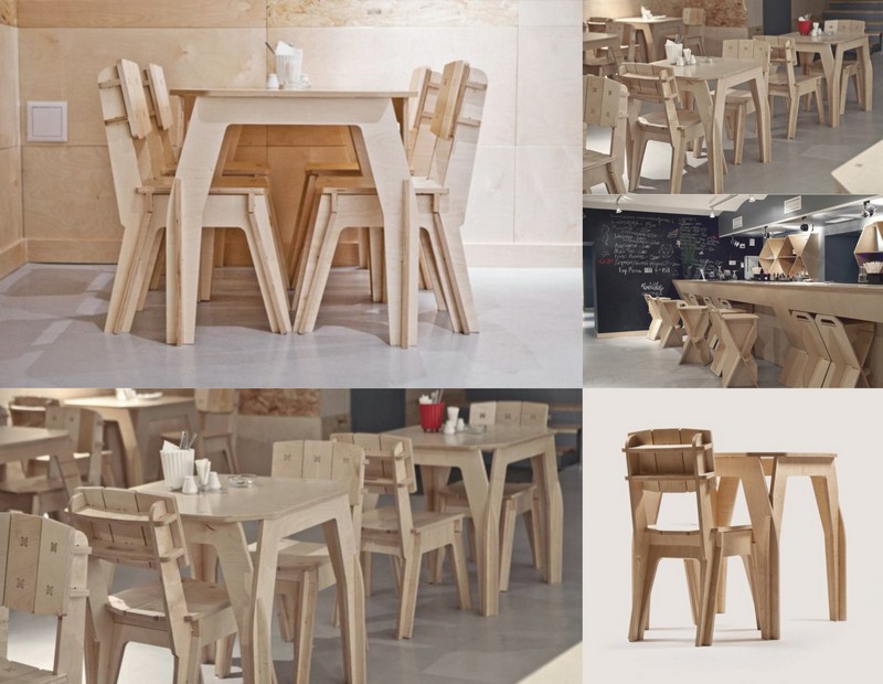 Cafe Furniture Set For Laser Cut Free Vector File