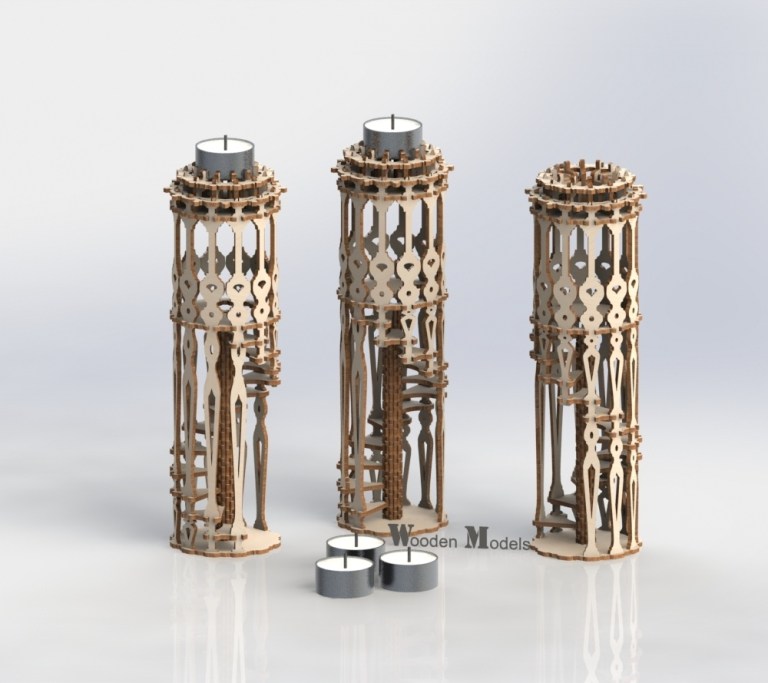 Candle Stand Drawing And Layouts For Laser Cutting Free Vector File