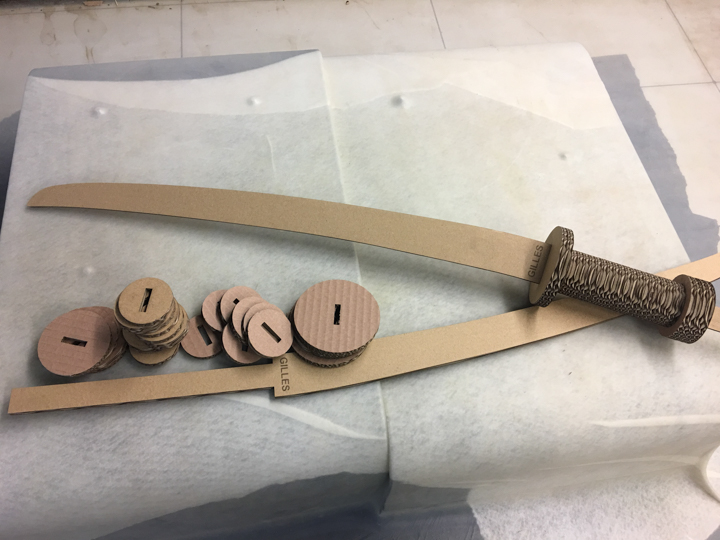 Cardboard Samurai Sword For Laser Cut Free DXF File