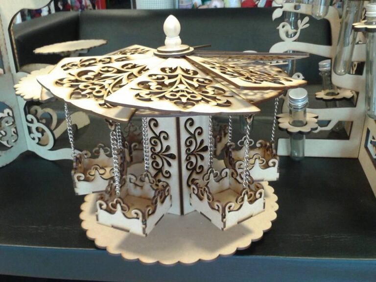 Carousel Layout For Laser Cut Free DXF File
