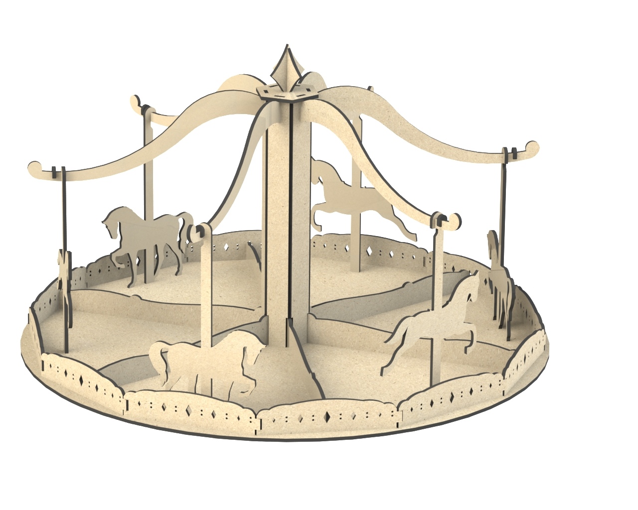 Carousel Template For Laser Cut Free Vector File