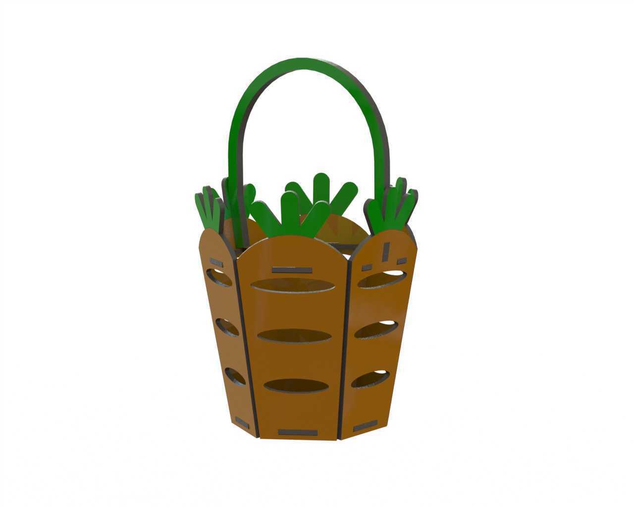 Carrot Easter Basket Laser Cutting Template Free Vector File