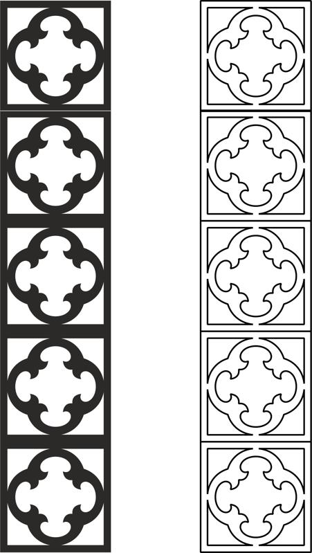 Carved Lattice Partition Pattern Vector Free DXF File