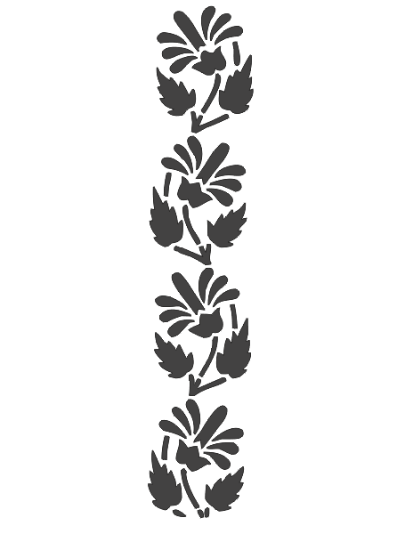Carving Flower Stencil Silhouette Wall Art Pattern Free DXF File